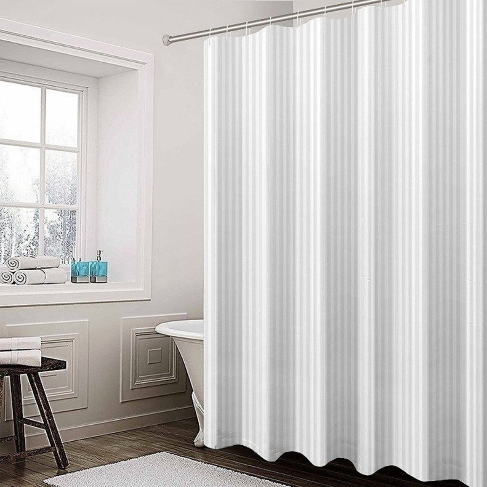 Mildew Resistant White Shower Curtains